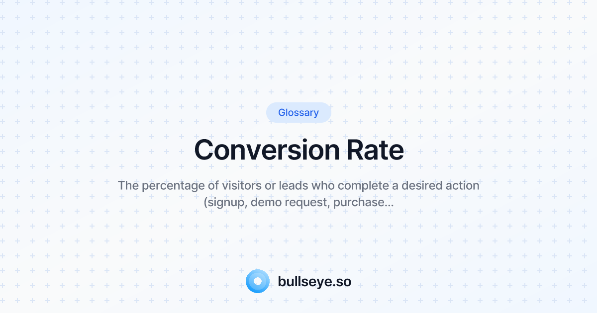 What Is Conversion Rate? Formula, Benchmarks & Optimization | Bullseye