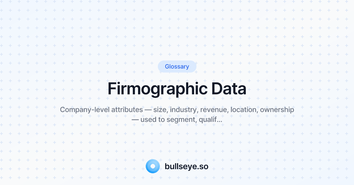 Firmographic Data: Definition, Examples & Uses [2026 Guide] | Bullseye