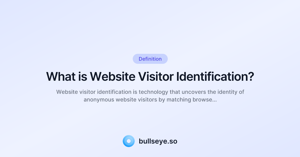 What is Website Visitor Identification? Definition & Guide | Bullseye